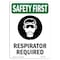 Signmission OSHA Sign, Respirator Required, 10in X 7in Peel And Stick Wall Graphic, 7" W, 10" H, Portrait OS-SF-RD-710-V-11235 - alternate 1